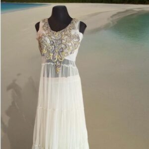 Elegant White Net Gown